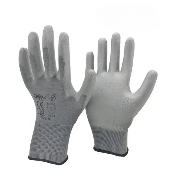 Lot de douze paires de gants electricien antistatiques avec doublure sur fond blanc