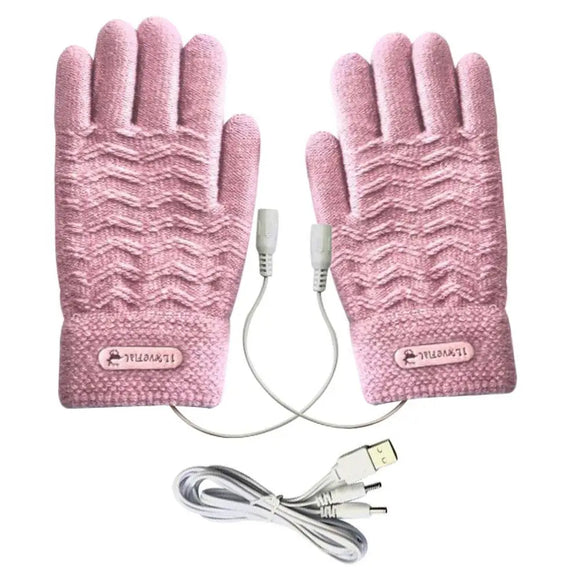 Gants chauffants femme confortables et durables sur fond blanc