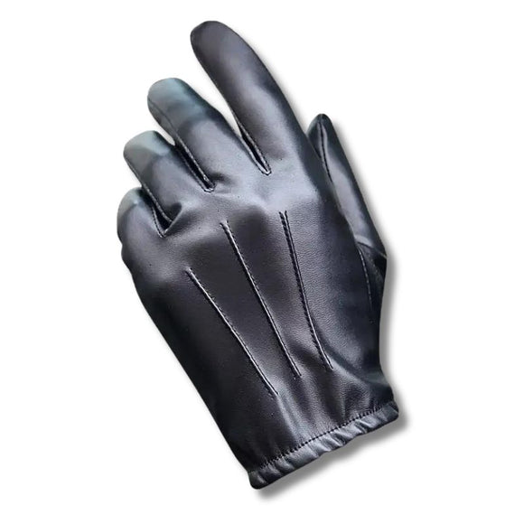 Gants de conduite en similicuir noir simples sur fond blanc